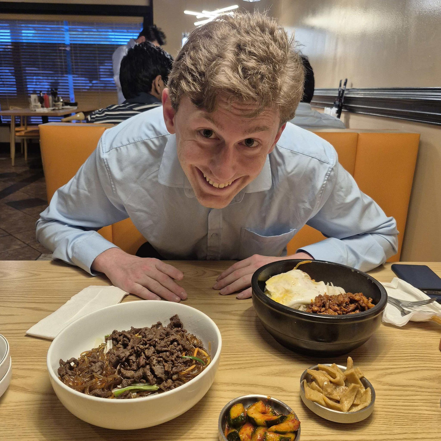 We were having dinner to celebrate one year from the day we first met.