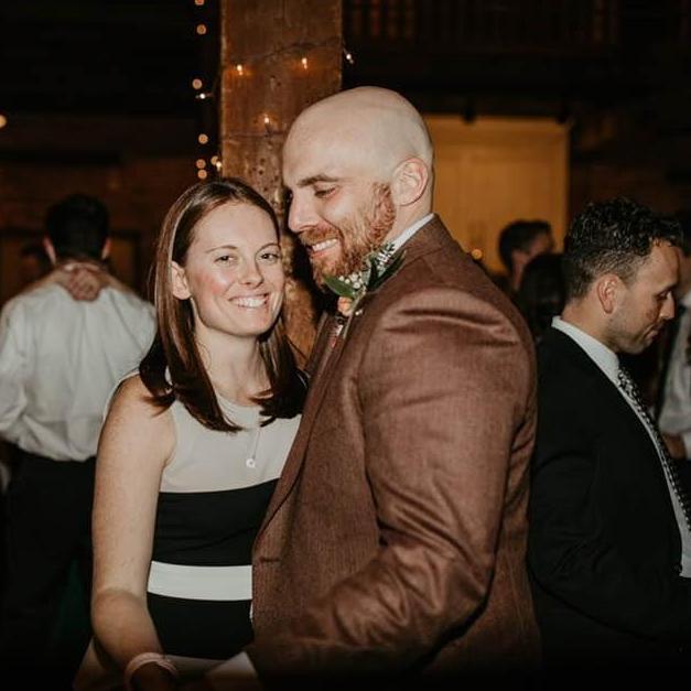 February 2021: Em and Steve dancing together at Mike and Ellen Shupp's wedding.