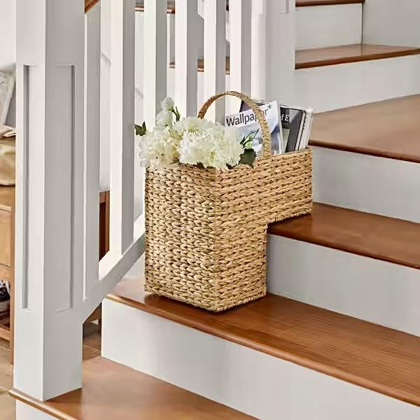 Home Decorators Collection Woven Bulrush Stair Storage Basket THD-42566911