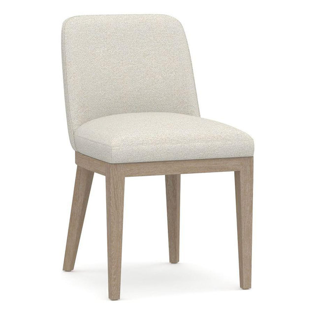 Layton Upholstered Dining Side Chair, Seadrift Leg, Performance Boucle Oatmeal