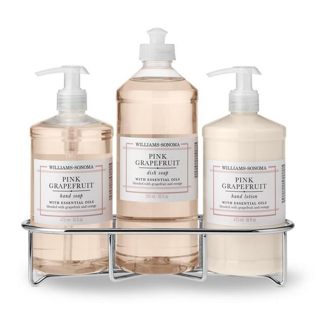 Williams Sonoma Pink Grapefruit Hand Soap & Lotion, Classic 4-Piece Set