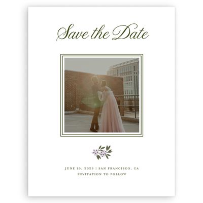 Light Lilac, Purple Wedding Digital Save the Date - Cassie Photo