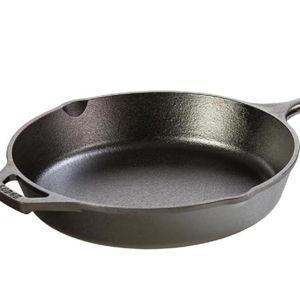 Lodge 10.25 Inch Cast Iron Skillet – Pre-Seasoned Frying Pan with Teardrop Handle – Oven, Stovetop, Grill & Campfire Use – Made in USA – Durable, Non-Toxic, Even-Heating Cookware – Black