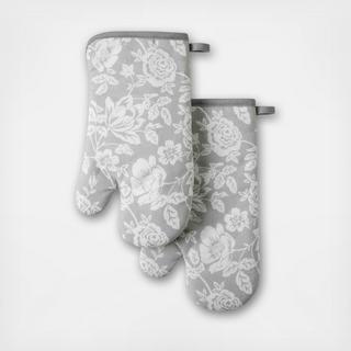 Floral Vine Oven Mitt, Set of 2