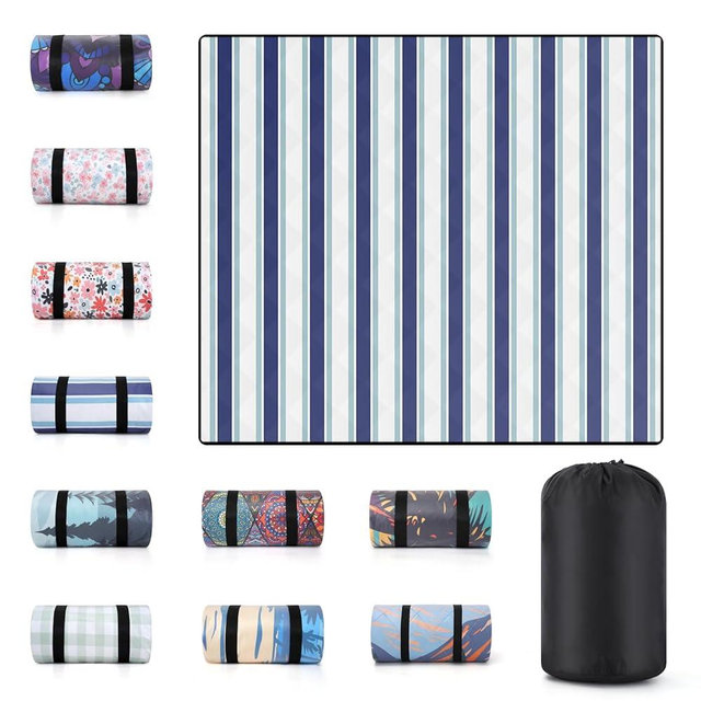 memKiya 60x80" Picnic Blankets Outdoor XL Giant Waterproof Sandproof Beach Blanket Lightweight Foldable Camping Sand Mat Summer Glamping Camp Equipment Gifts Travel Trailer Hawaii Vacation Accessories