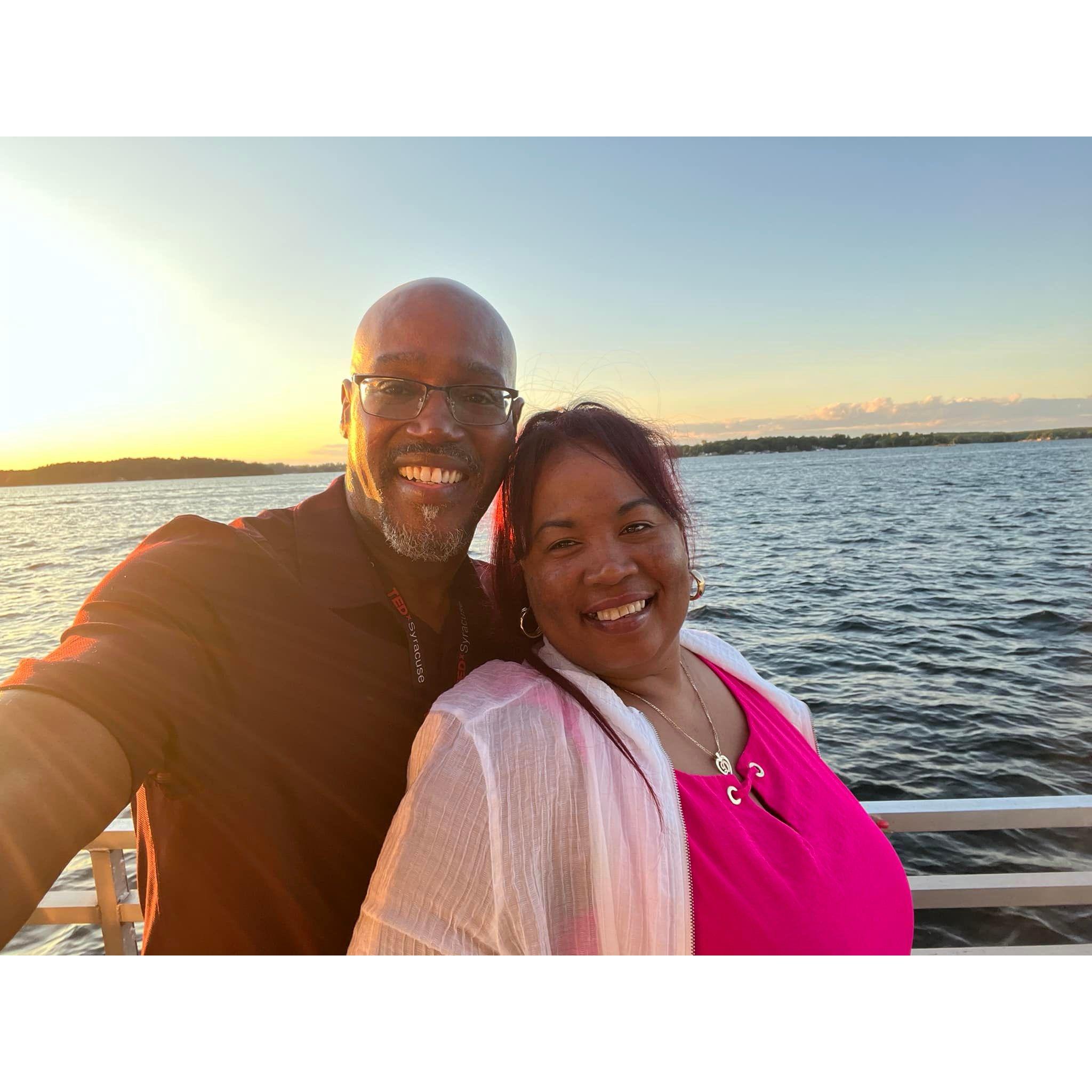 One of our first trips together was to the St. Lawrence Seaway near the Canadian border for the 4th of July weekend