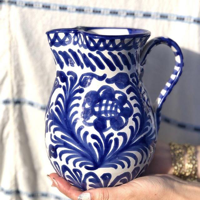 Casa Azul MEDIUM pitcher with hand painted designs
