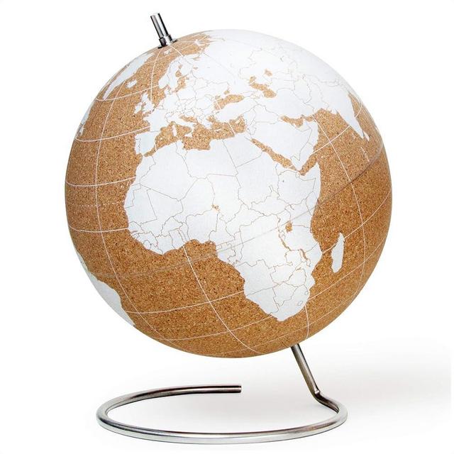 Suck UK | Cork Globe | World Map Pin Board | Cork Board World Globe Decor | Travel Map With Pins | Globes Of The World With Stand | Travel Decor & Office Desk Decor | Travel Gifts | White Large