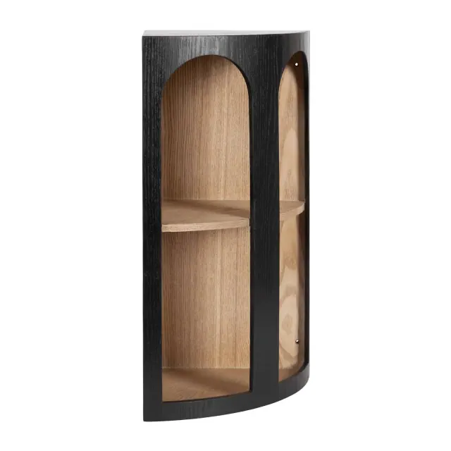 Kate & Laurel All Things Decor 16" Elloree Corner Shelf Natural/Black