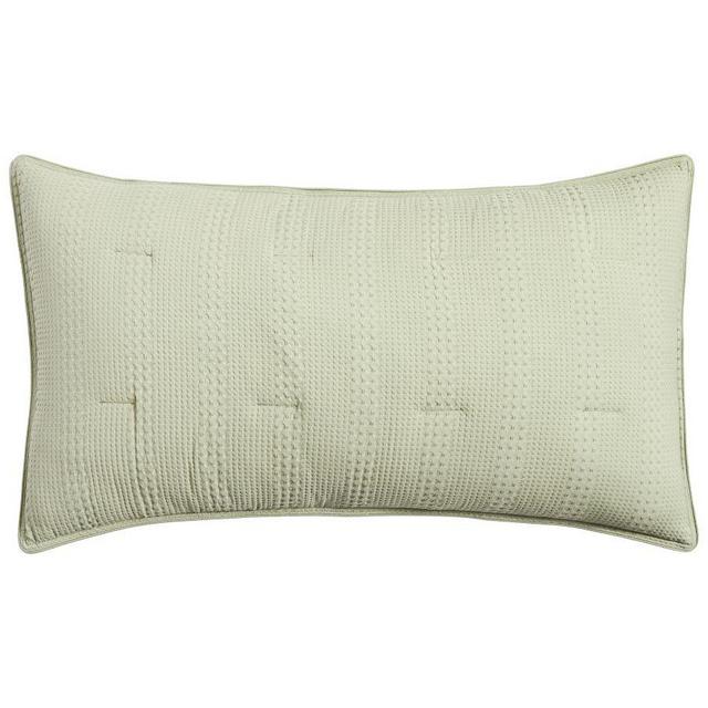 Honeycomb Cotton Comforter Sham, King, Sea Grass
