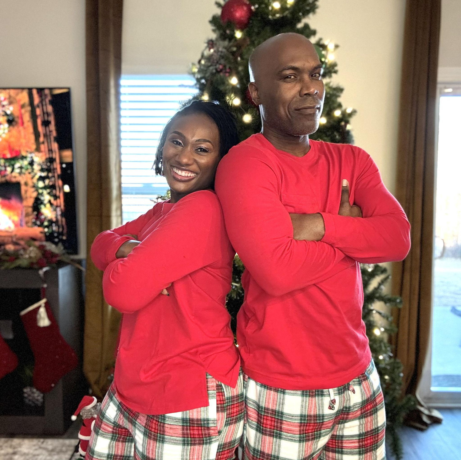 Our first Christmas and our matching PJs!