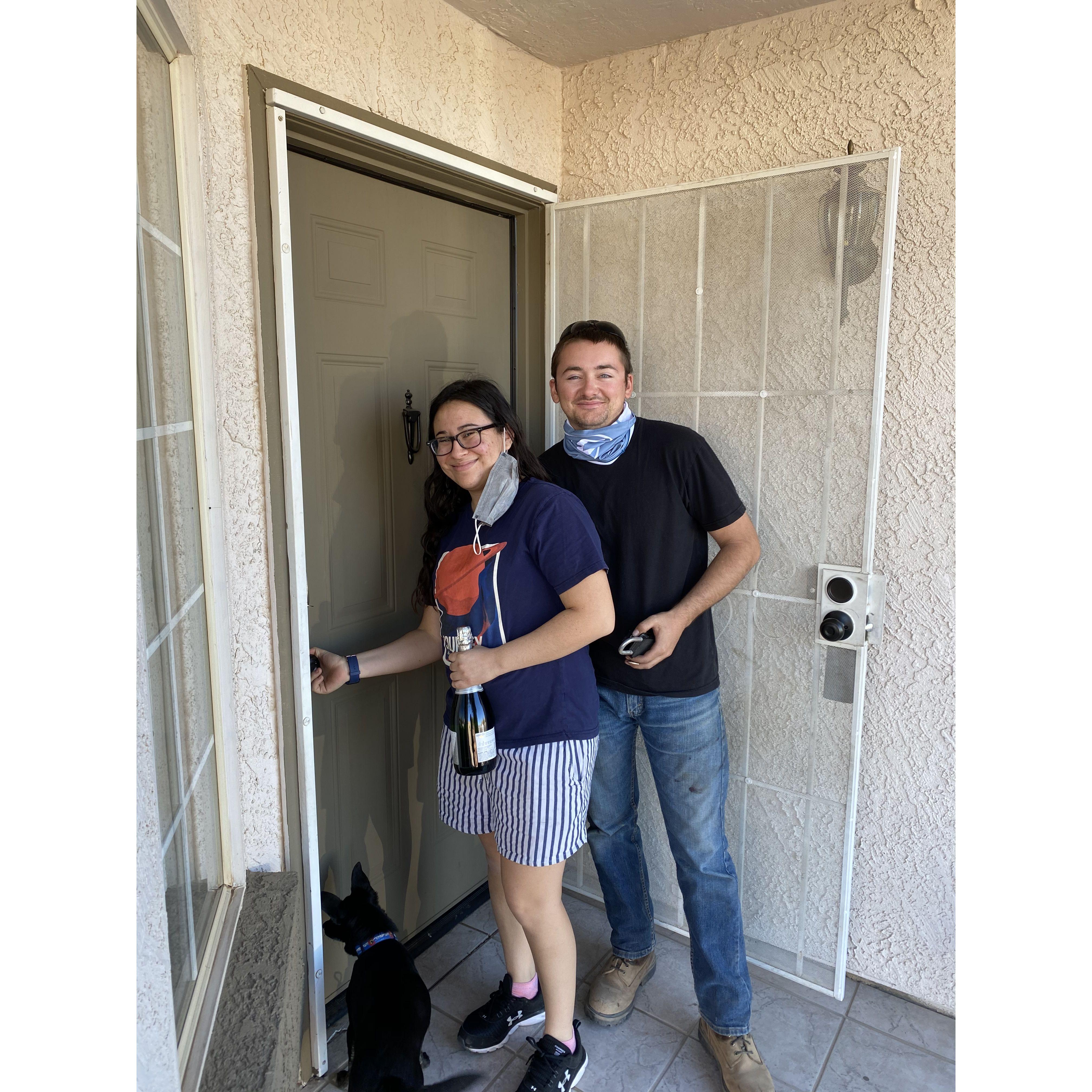 When we got the keys to our first house!