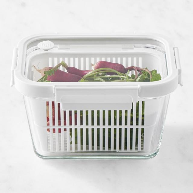 Hold Everything Fridge Colander and Glass Storage Container, Large