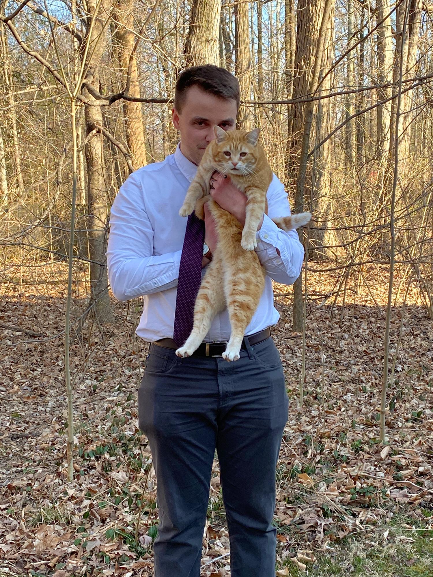 Jim with his real Best Man (sorry Michael), March 2020