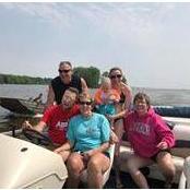 June 2019 Family day on the river Uncle Derek, Aunt Jo, Grandma, Uncle Doug, Wylin & Allysha.