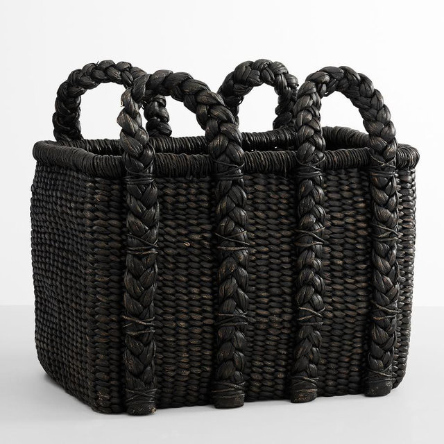 Beachcomber Basket Black Tall Rectangle