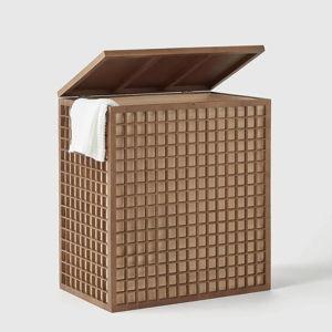 Marie Kondo Shoji 2-Section Bamboo Hamper