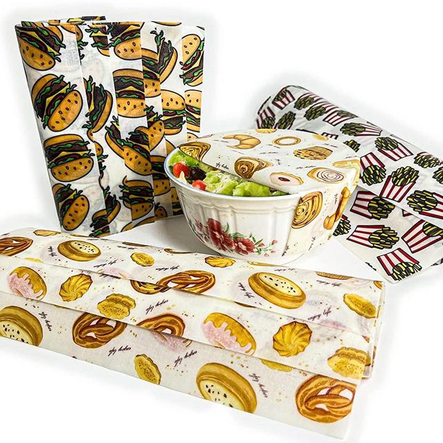 ZENDX Beeswax Wrap for food storage Assorted 10 pack with 3 Different Sizes - Eco-Friendly bees wrap reusable food wrap for covering Dishes | Plastic & Silicone Free Beeswax Wraps sizes (5S, 3M & 2L)