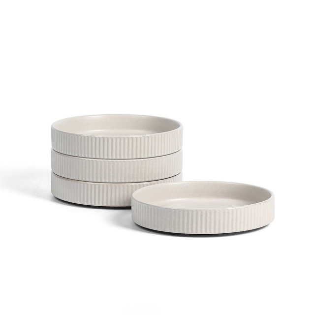 Stone Lain Set of 4 Haven Stoneware Pasta Bowls Beige