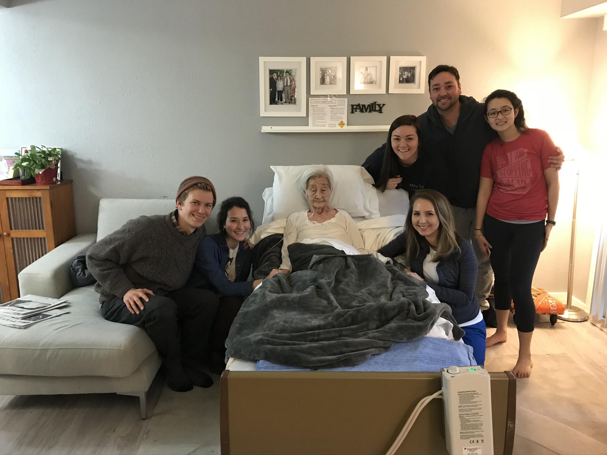 The grandkids visiting their Halmoni (grandmother in Korean) after she went on hospice