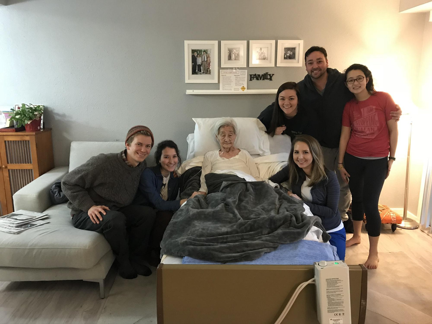The grandkids visiting their Halmoni (grandmother in Korean) after she went on hospice