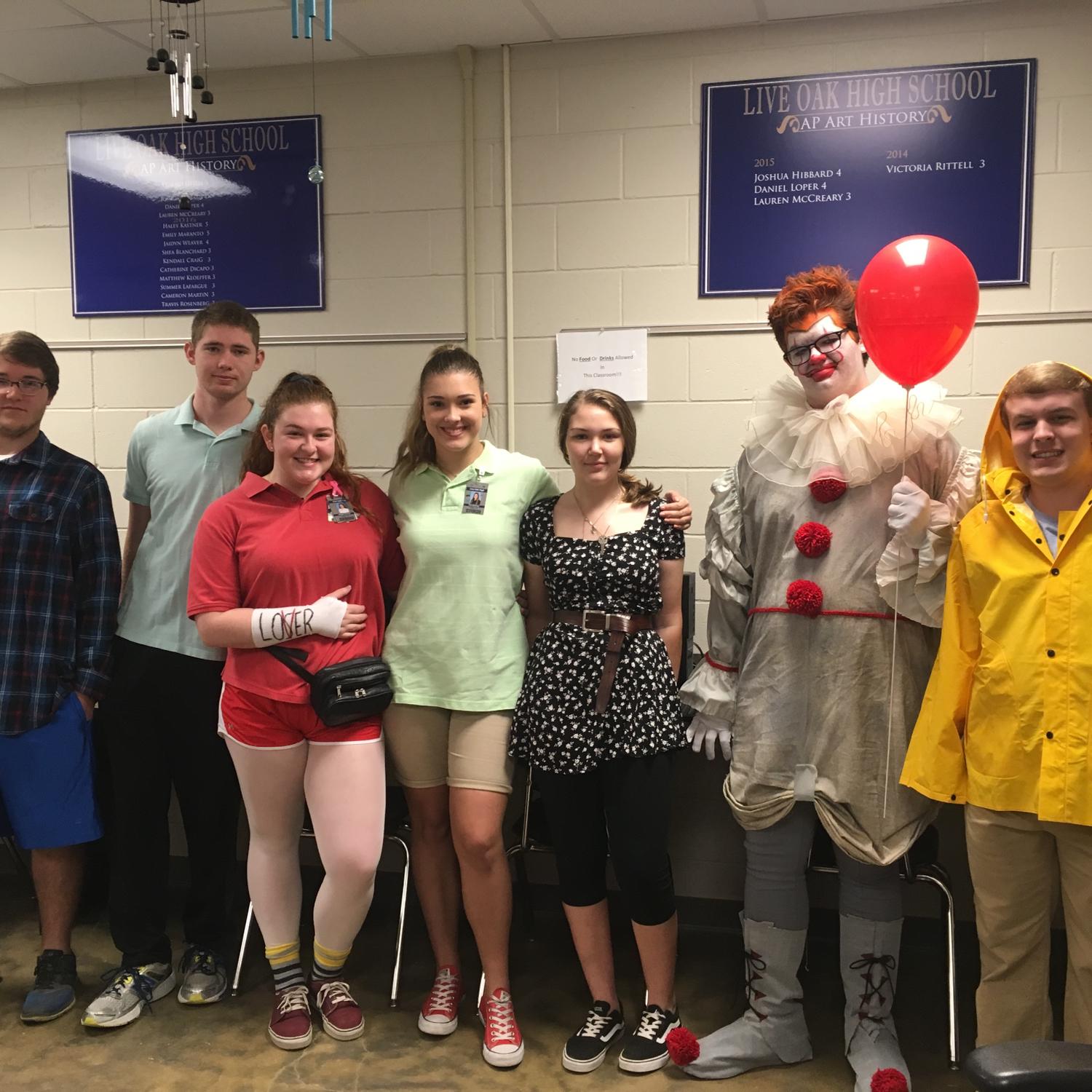 Dressing up as the character's from "IT" with friends at school! 10.18.17. This was when we were still crushing on each other!