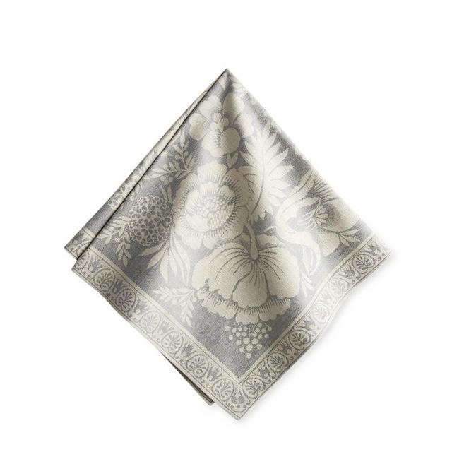 Vintage Floral Jacquard Napkins, Set of 4, Grey