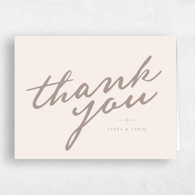 Linen, Brown Wedding Thank You - Finnian Landscape