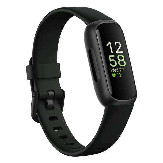 Fitbit Inspire 3 Fitness Tracker – Advanced Health Insights with Stress Management, Workout Intensity & Sleep Tracking, 24/7 Heart Rate, Includes Small and Large Classic Bands - Midnight Zen/Black