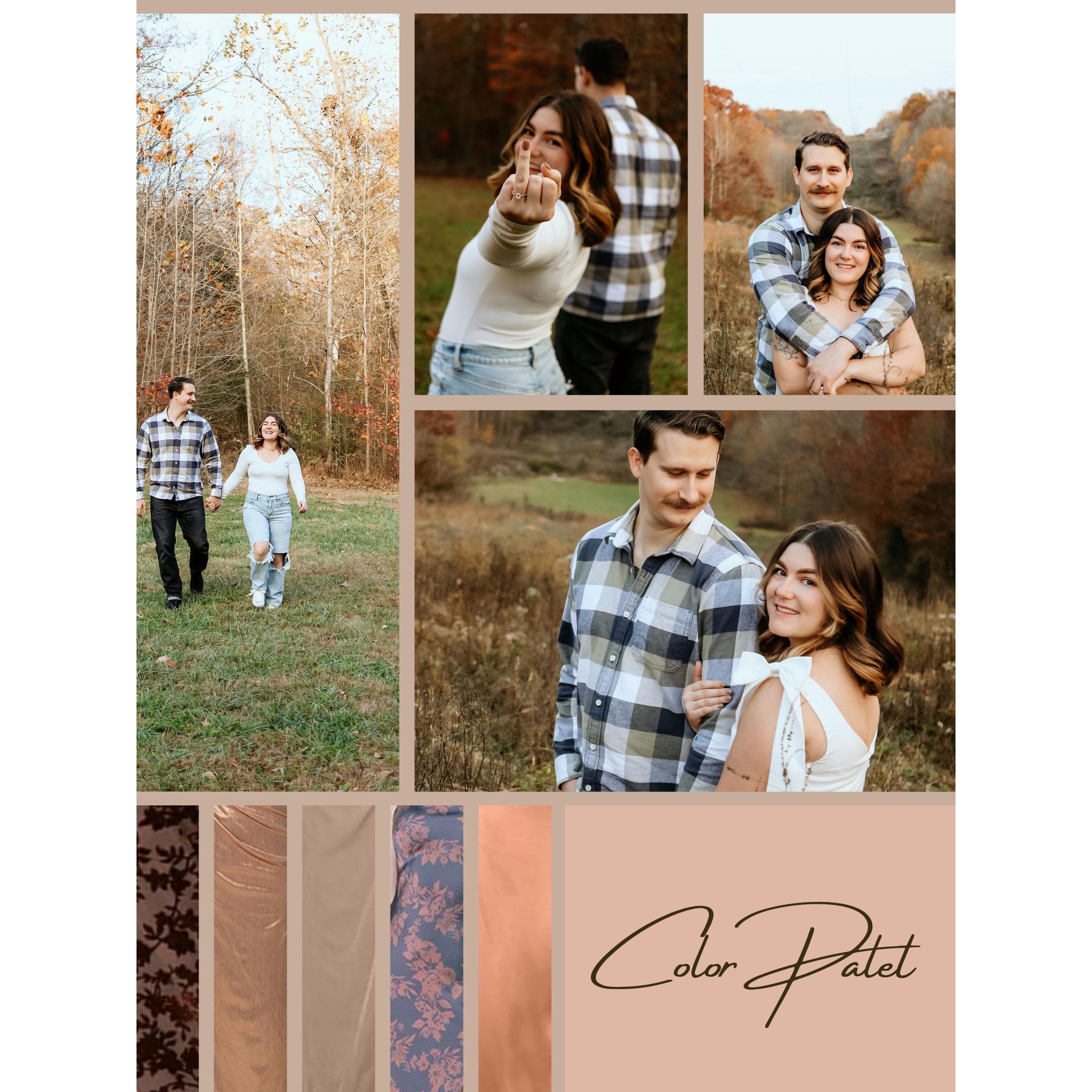 Not sure what to wear? Here is a glimpse in what our colors will be! Feel free to coordinate with our colors.