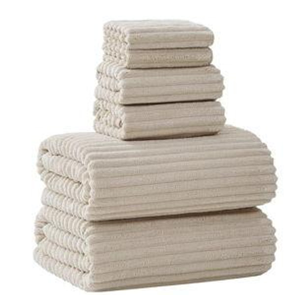 Extra Large Bath Towel Set of 6 (40"x80"),Oversized Bath Sheet Super Soft Highly Absorbent Microfibers Quick Dry Luxry Shower Towel for Bathroom Spa Gym Hotel Yoga(Beige, 6Piece)