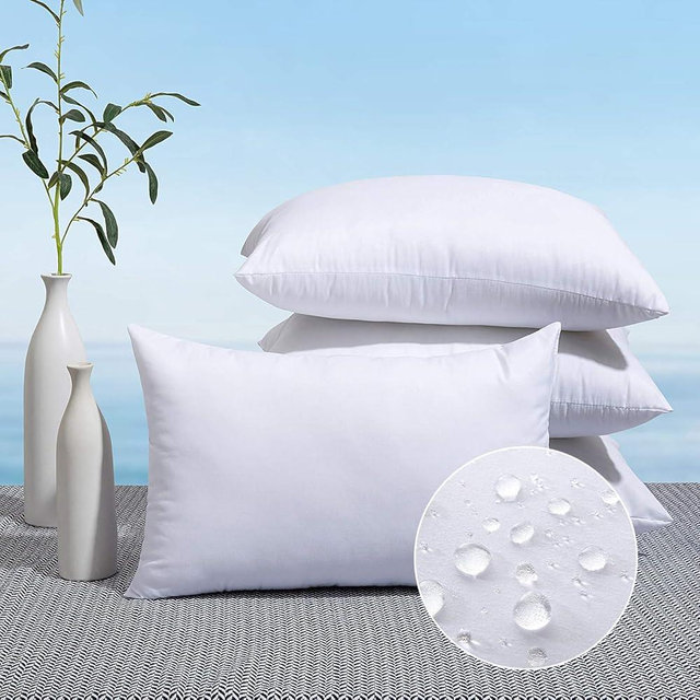MIULEE Pack of 4 12x24 Outdoor Pillow Inserts, Water-Resistant Throw Pillow Inserts Decorative Premium Rectangle Pillow Stuffer Sham for Porch Swing Couch Sofa Cushion Patio Furniture
