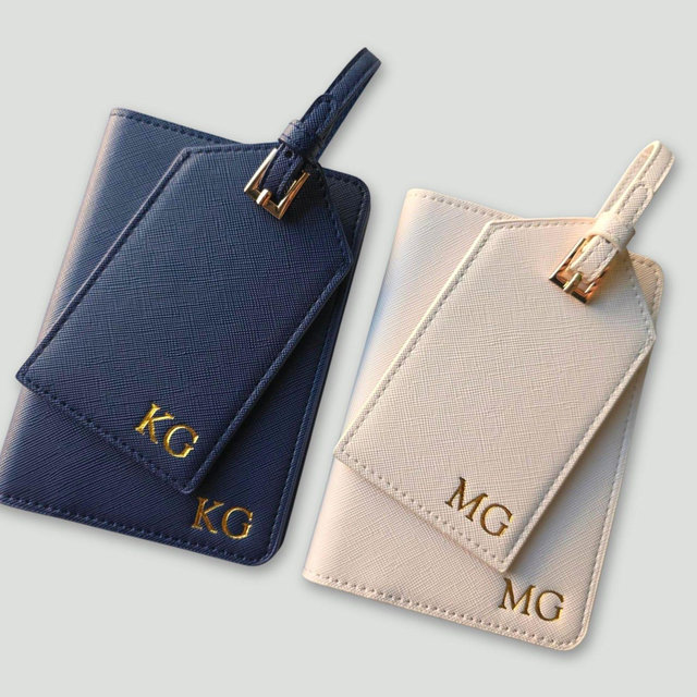 Personalized Passport Cover and Luggage Tag Custom Passport Holder Travel Accessories Gift Travel Ideas Holiday Gift Wedding Favors