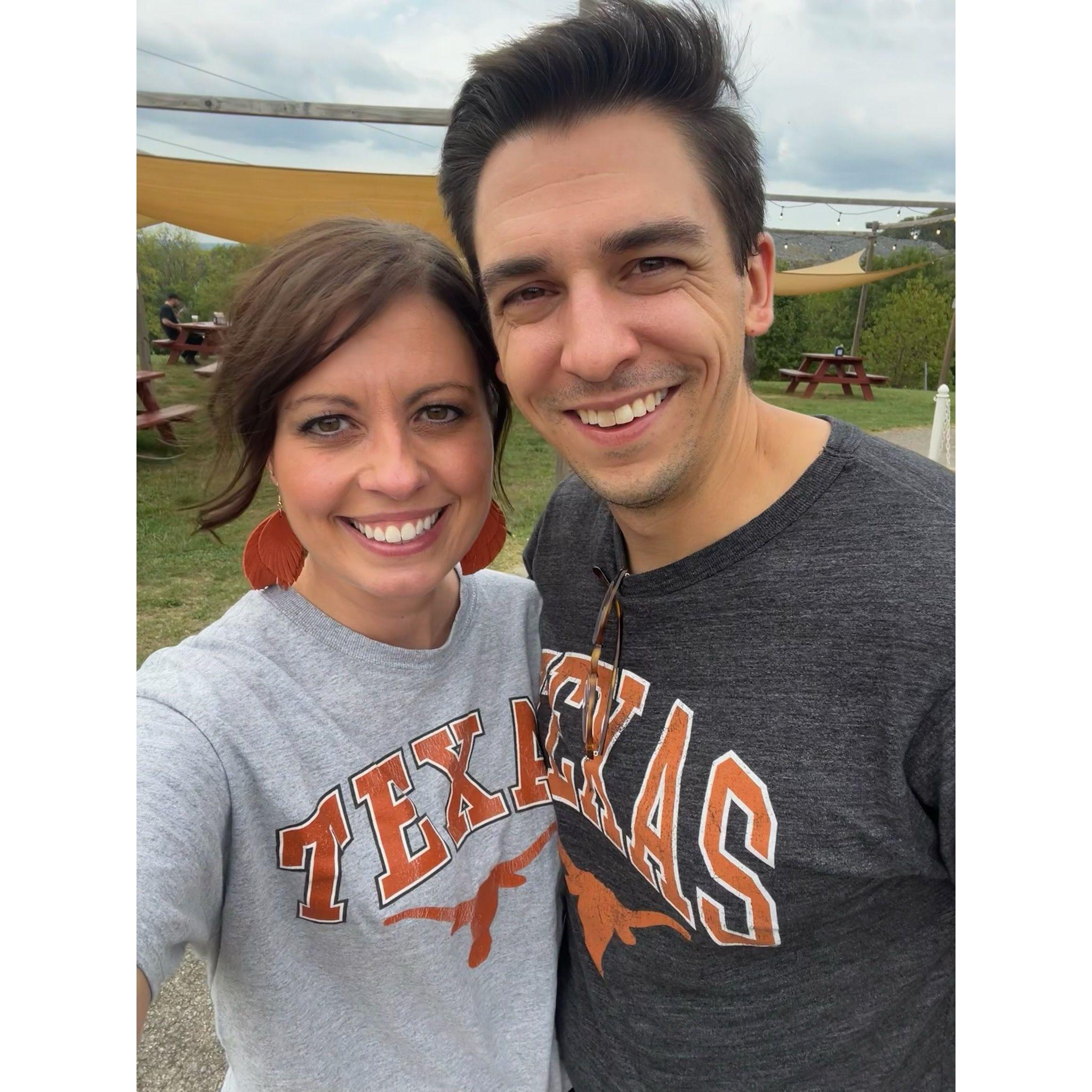 Cheering on Texas at Tailgate