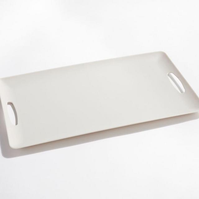 Mason Modern Melamine Handled Serving Platter, Large - Ivory