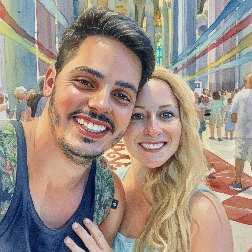 Our first trip to Barcelona together.