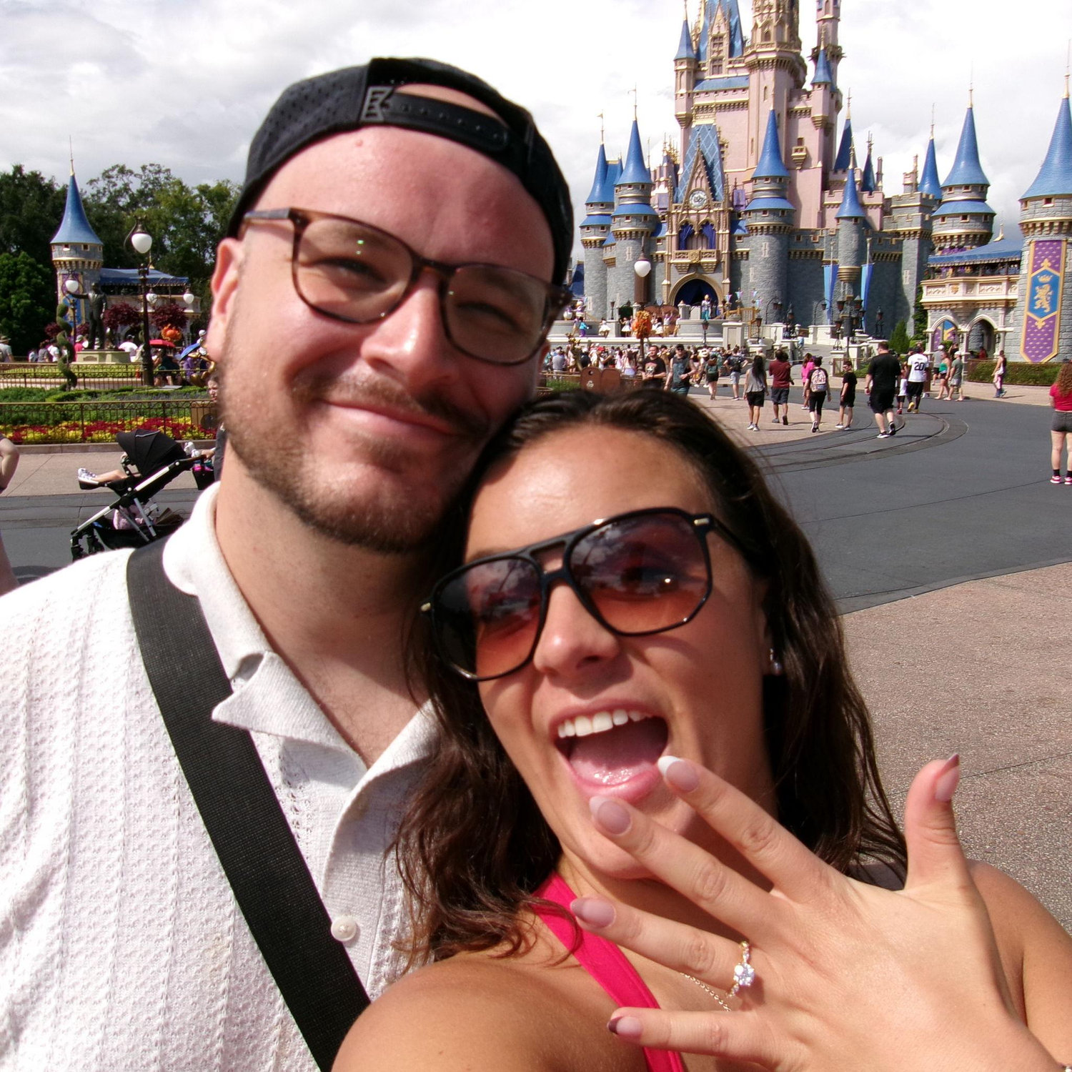 The day after we got engaged - got to spend the day in Magic Kingdom celebrating!