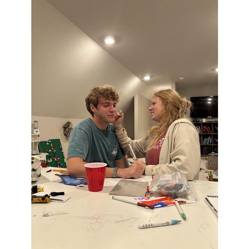 I painted his face, he was not freaking out