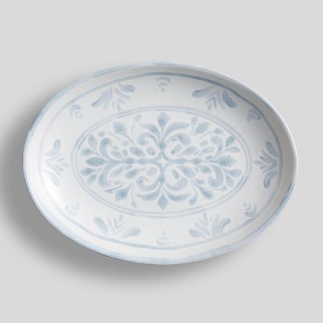 Chambray Tile Stoneware Serving Platter, Small