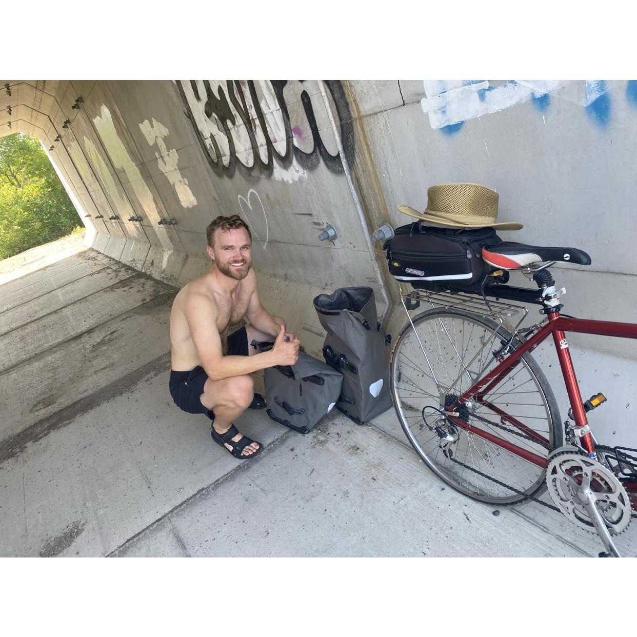 First Ever Flat Tire on a Tandem Trip