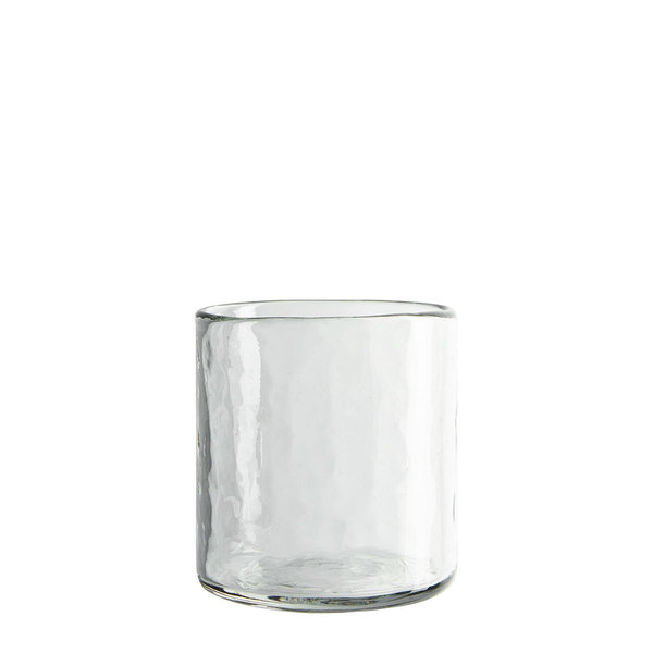 Hammered Handcrafted Clear Drinking Glasses - Short, Set of 4
