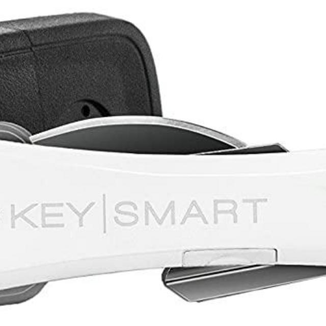 KeySmart Pro - Key Holder w LED Light & Tile Smart Technology (up to 10 Keys, White)