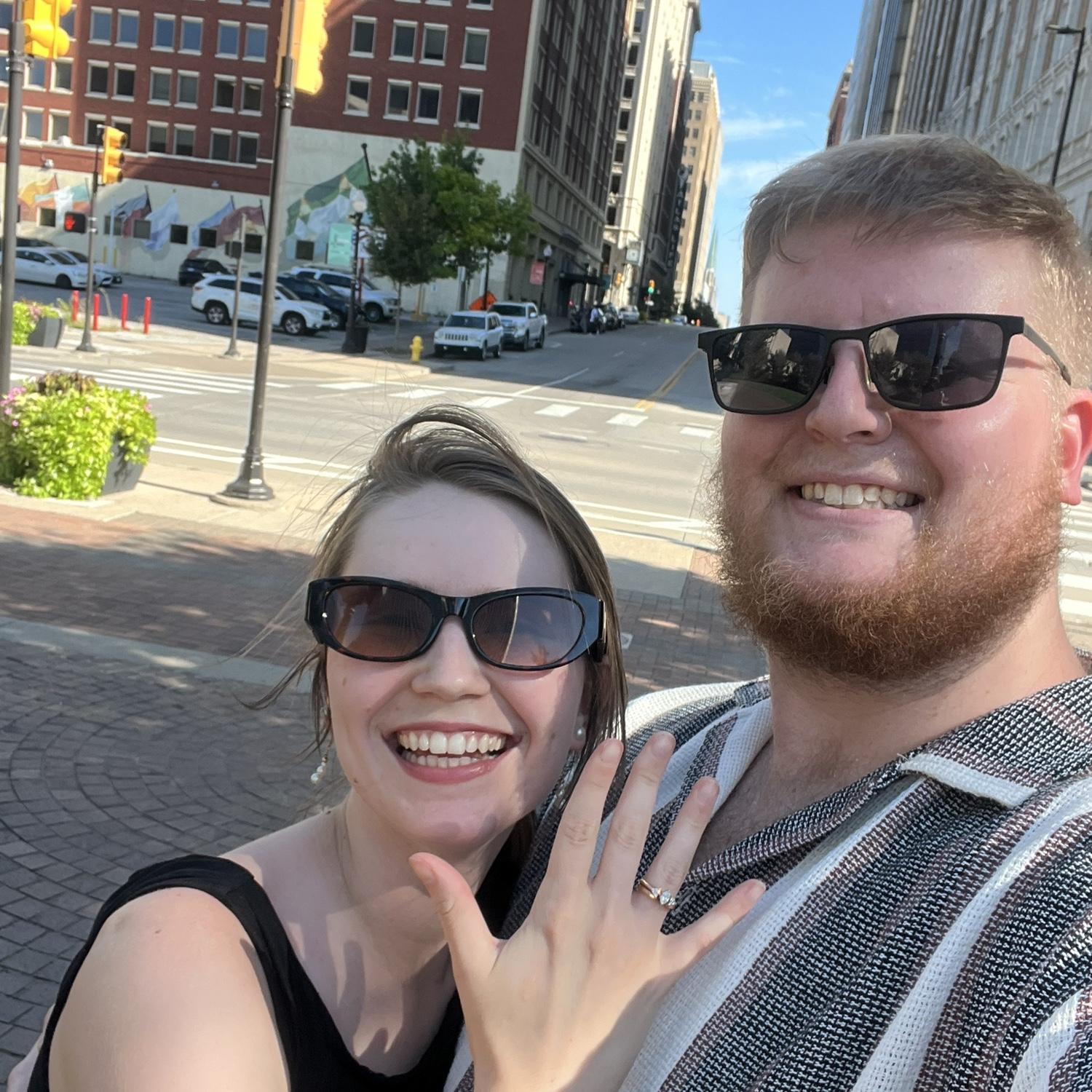 This is the beautiful day we got engaged in downtown Tulsa!