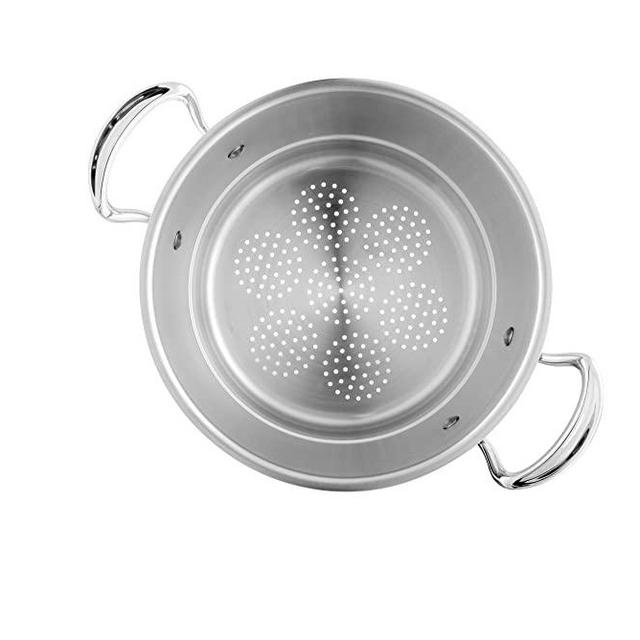 Mauviel Made In France M'Cook 5 Ply Stainless Steel 8 Inch Steamer Insert, Cast Stainless Steel Handle