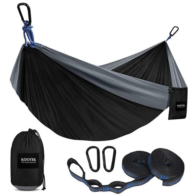Kootek Camping Hammock Double & Single Portable Hammocks with 2 Tree Straps, Lightweight Nylon Parachute Hammocks for Backpacking, Travel, Beach, Backyard, Patio, Hiking