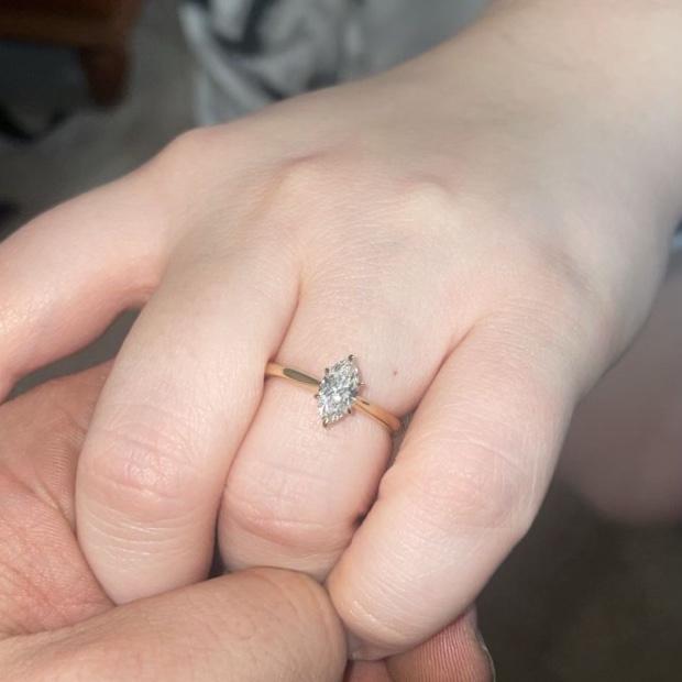 The first photo we took after getting engaged