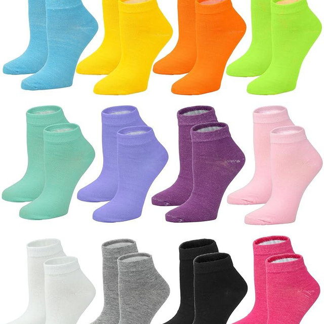 Gelante 12-Pair Women's Ankle Socks, Colorful Comfortable Lightweight Breathable Athletic