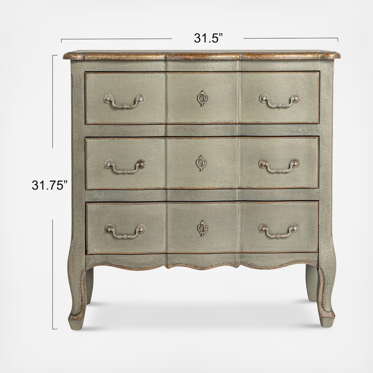 Drawer 16G コットンプルオーバー Storied Home, Evelyn Distressed 3-Drawer Dresser | Zola