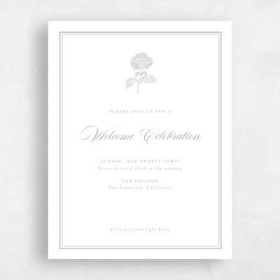 Oatmeal, Beige Wedding Enclosure - Newport Welcome Party Letterpress