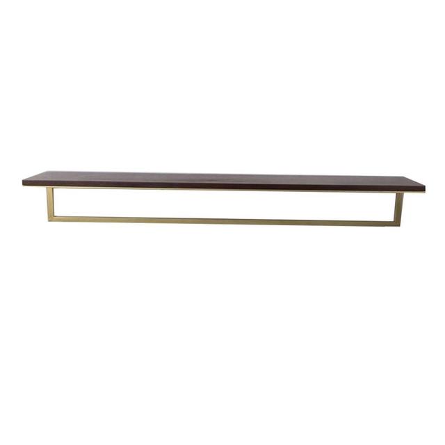 36" x 7" Wood & Metal Shelf Walnut/Gold - Project 62™